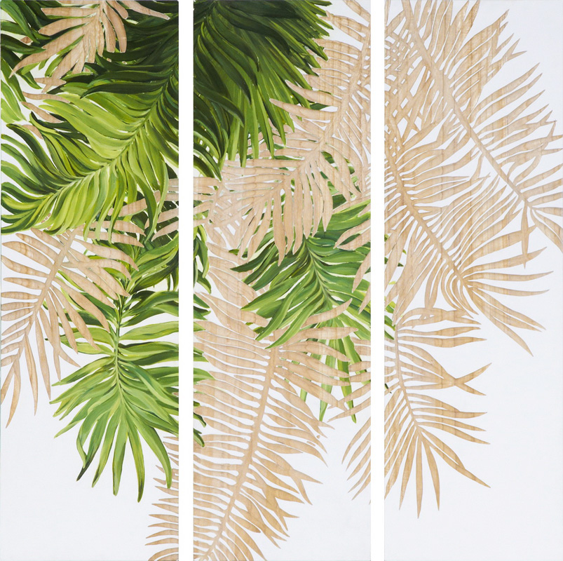 HP082 Wall Décor art wood panel hand carved botanical
